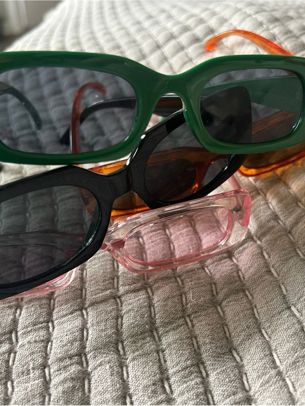 Set of Four Colored Rectangular Sunglasses - Picture 4 of 7